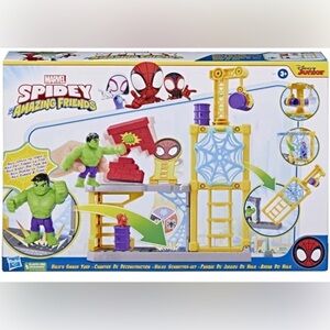 NEW Spidey and His Amazing Friends Hulk's Smash Yard Preschool Toy Playset